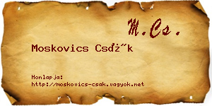 Moskovics Csák névjegykártya